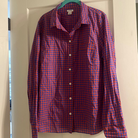 Gently used JCrew Factory gingham print button down size XL - Picture 1 of 6